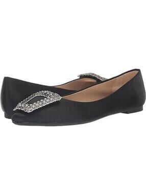 new Emerie Flat (Women) Badgley Mischka Collection black bling flats 10 $225